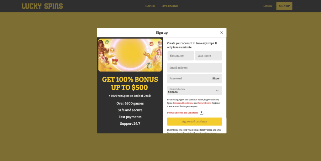 Casino Registration Form