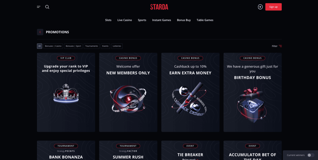 Starda Casino Bonuses