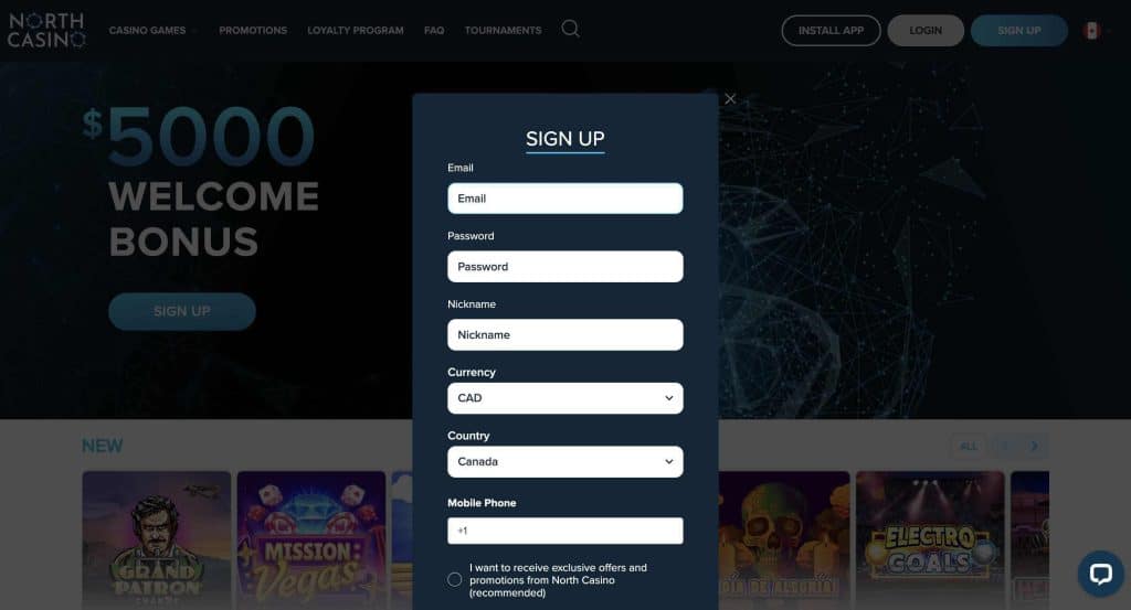 northcasino registration