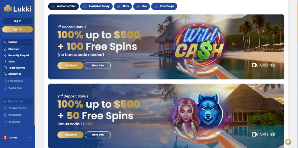 Lukki Casino Bonuses