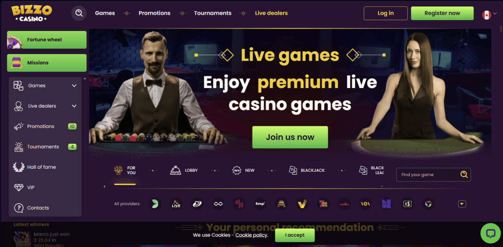 Bizzo Casino Live Games
