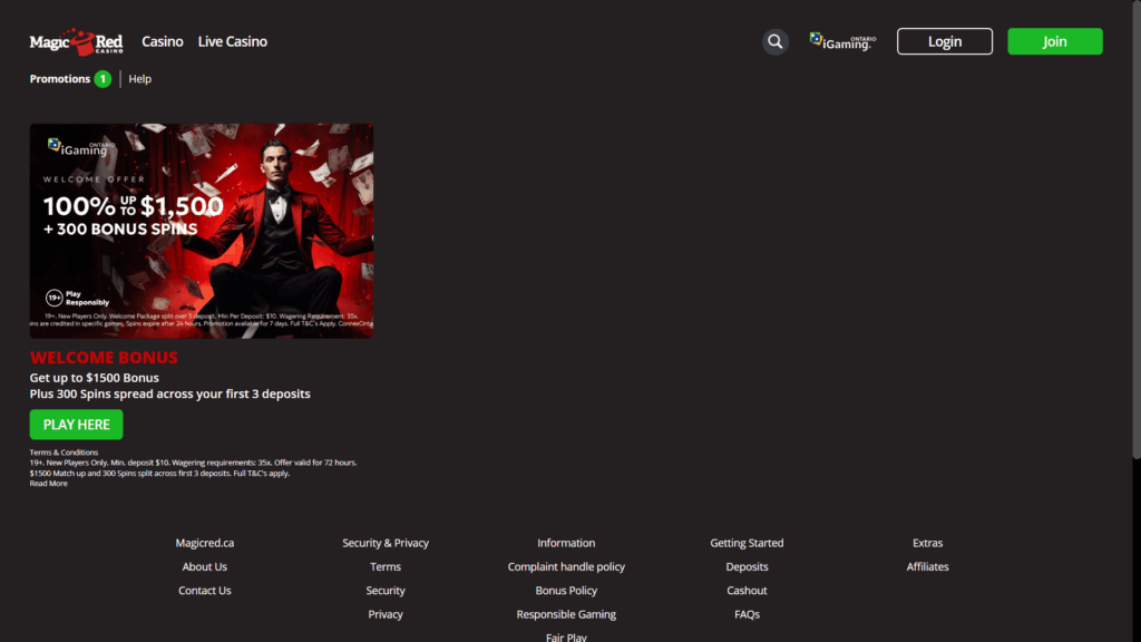 Magic Red casino bonuses