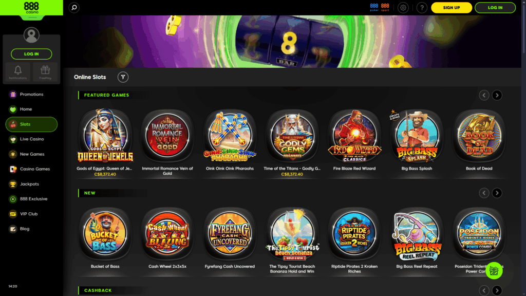 888 casino slots