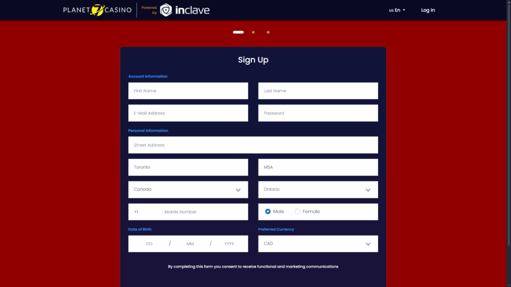 Planet7 casino registration