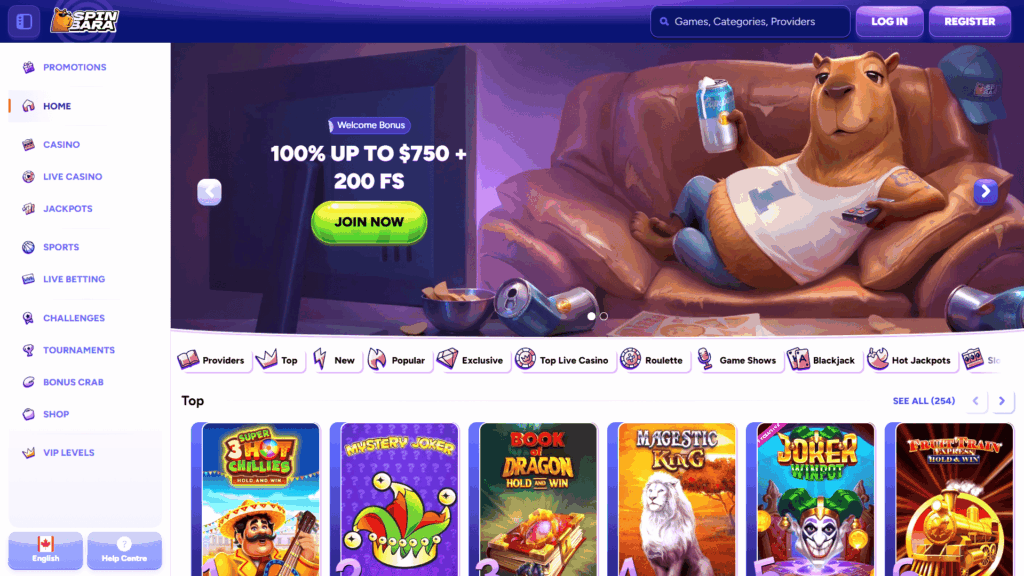 Spinbara casino Canada