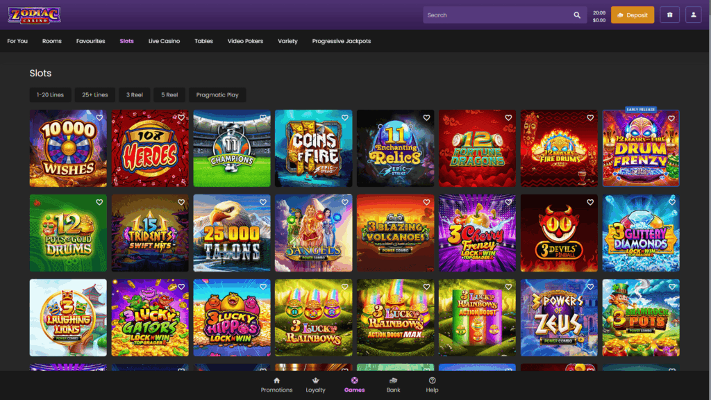 Zodiac casino slots