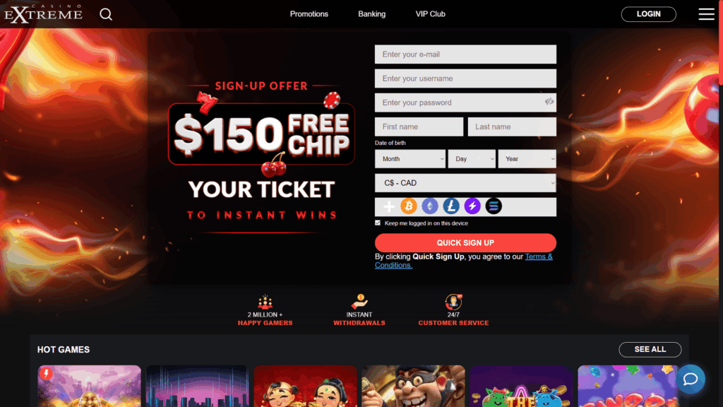 Extreme casino registration