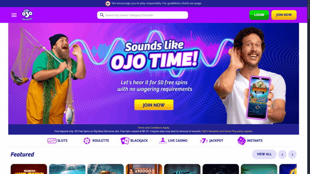 PlayOJO casino Canada