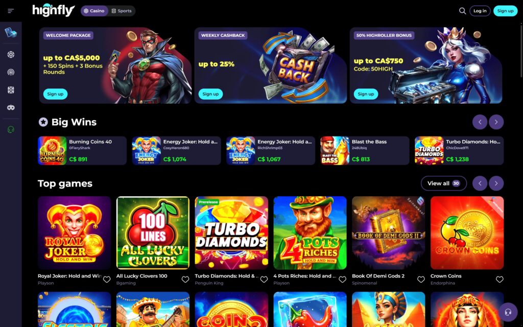 HighflyBet casino Canada
