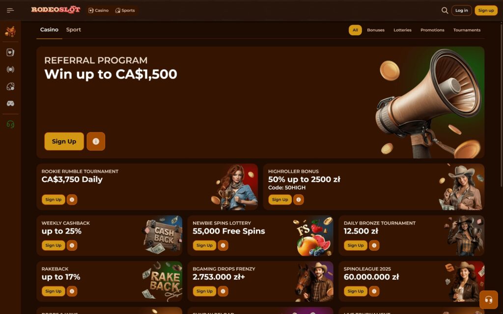 RodeoSlot casino bonuses