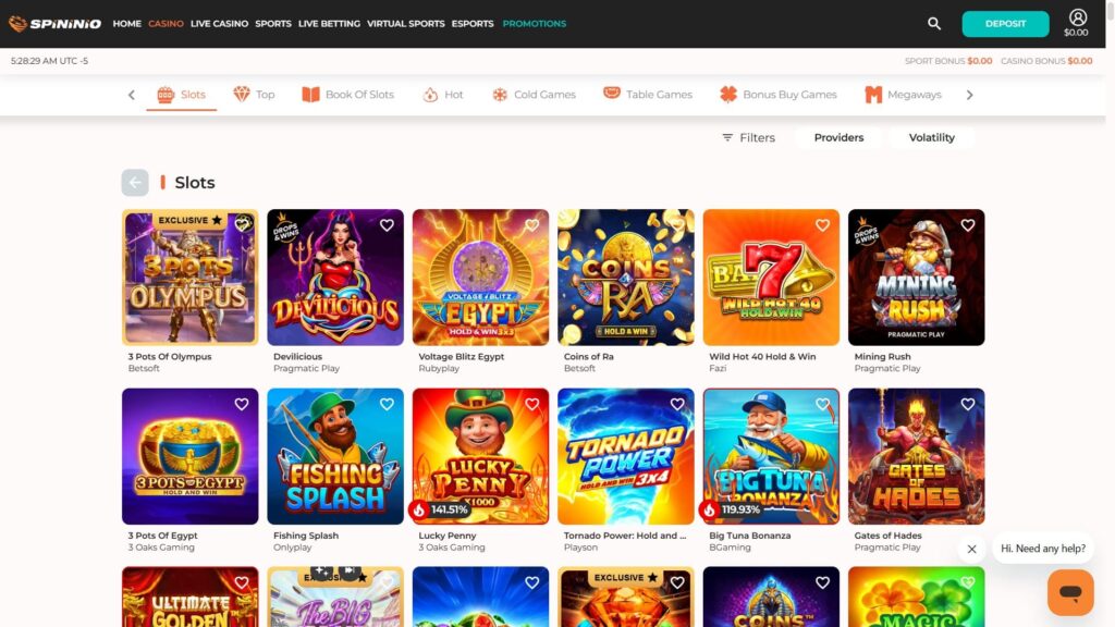Spininio casino slots
