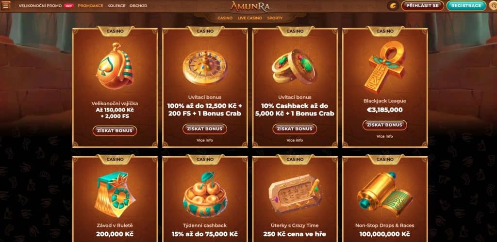 AmunRa kasino bonusy