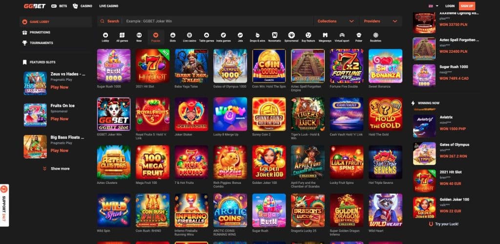 GGbet casino sloty