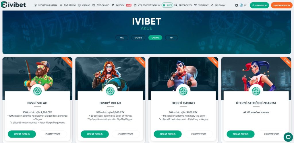 IviBet kasino bonusy