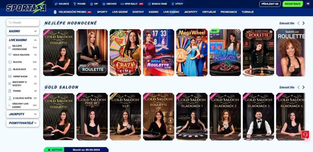 SportAza casino s živými dealery