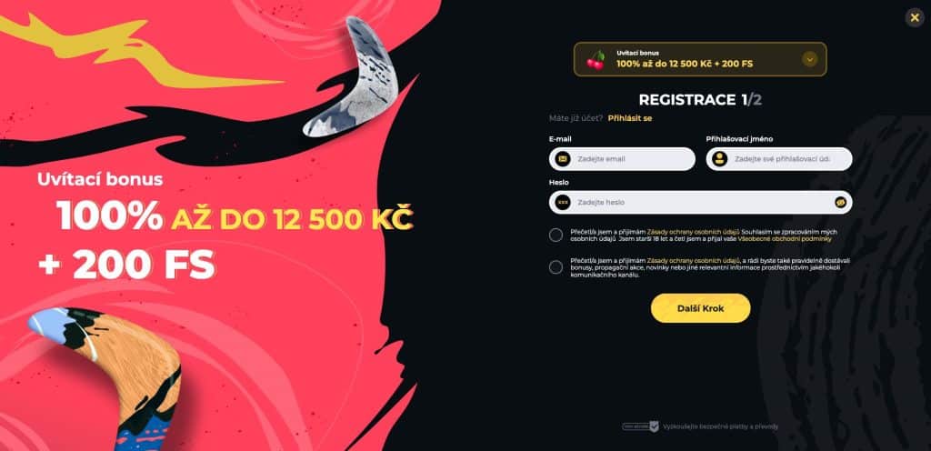 Boomerang casino registrace