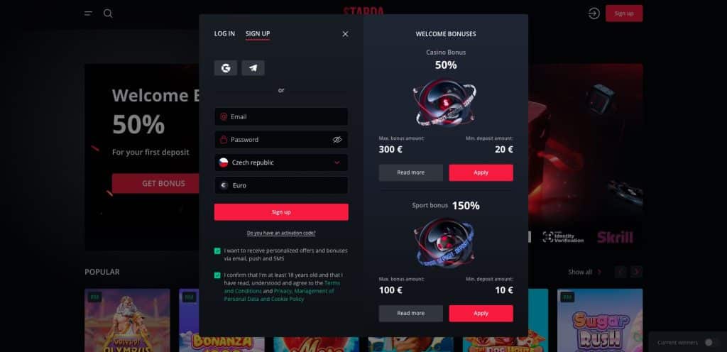 Starda casino registrace