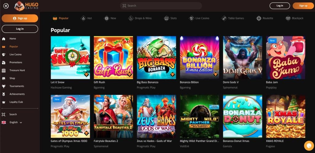 Hugo casino hrací automaty