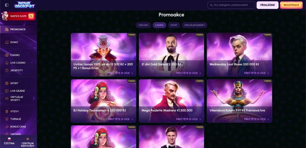 Nova Jackpot casino bonusy