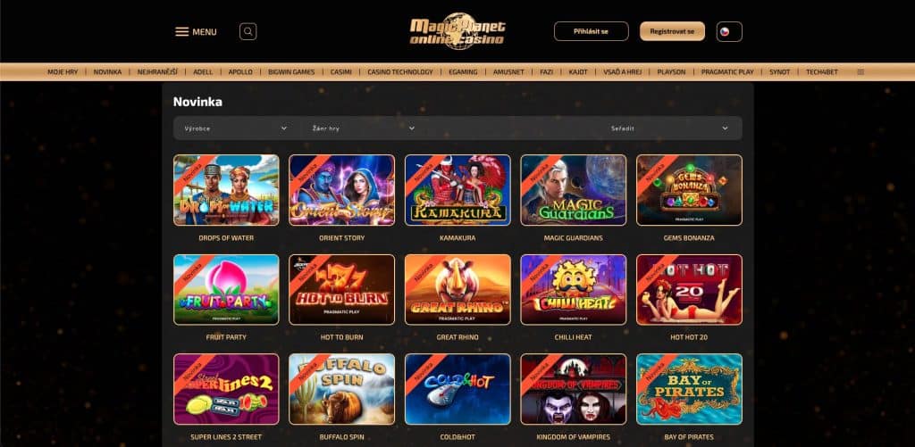 MagicPlanet casino hrací automaty
