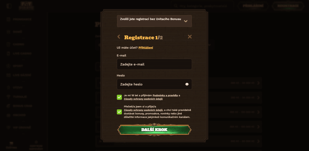 Fat Pirate casino registrace
