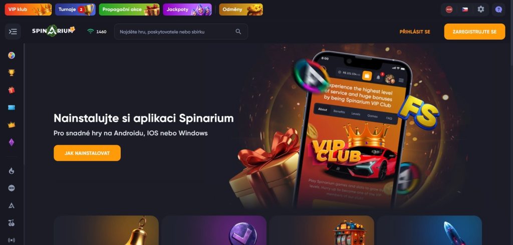 Spinarium casino aplikaci
