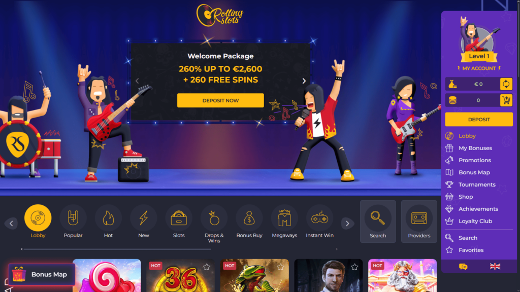 Rolling Slots casino Česká republika