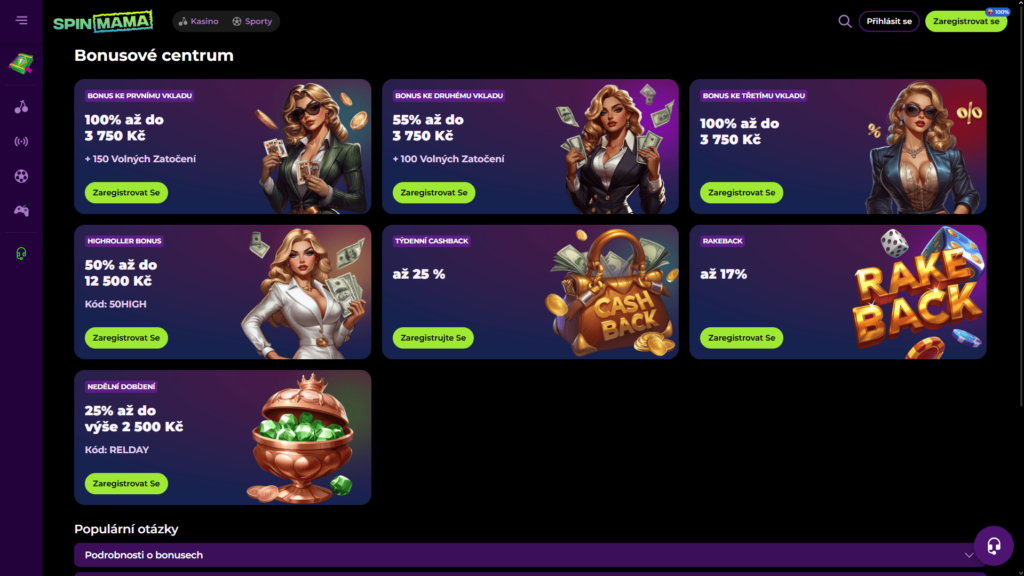 Spinmama casino bonusy