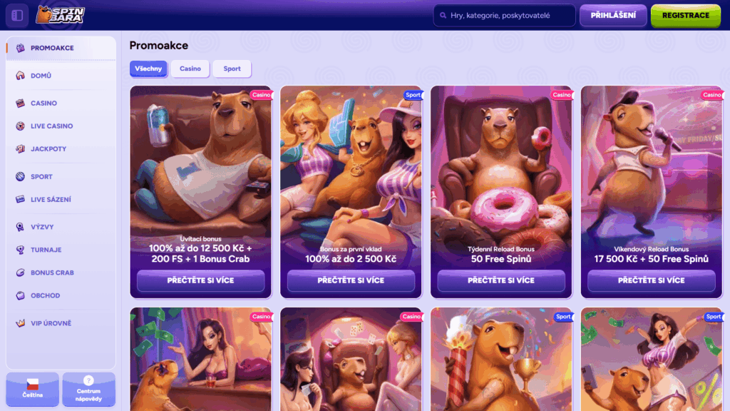 Spinbara casino bonusy