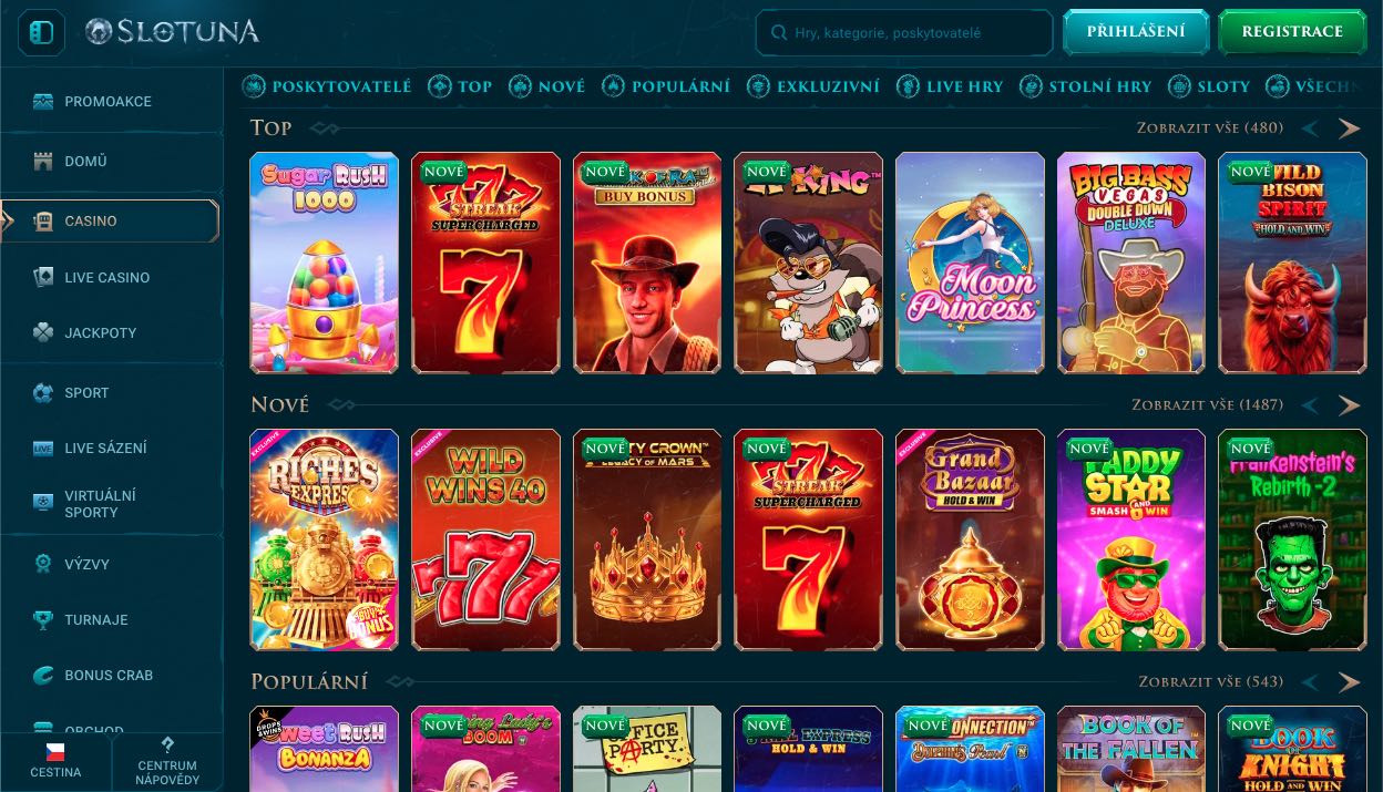 Slotuna hrací automaty