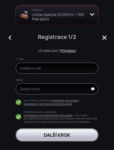 Casinova registrace