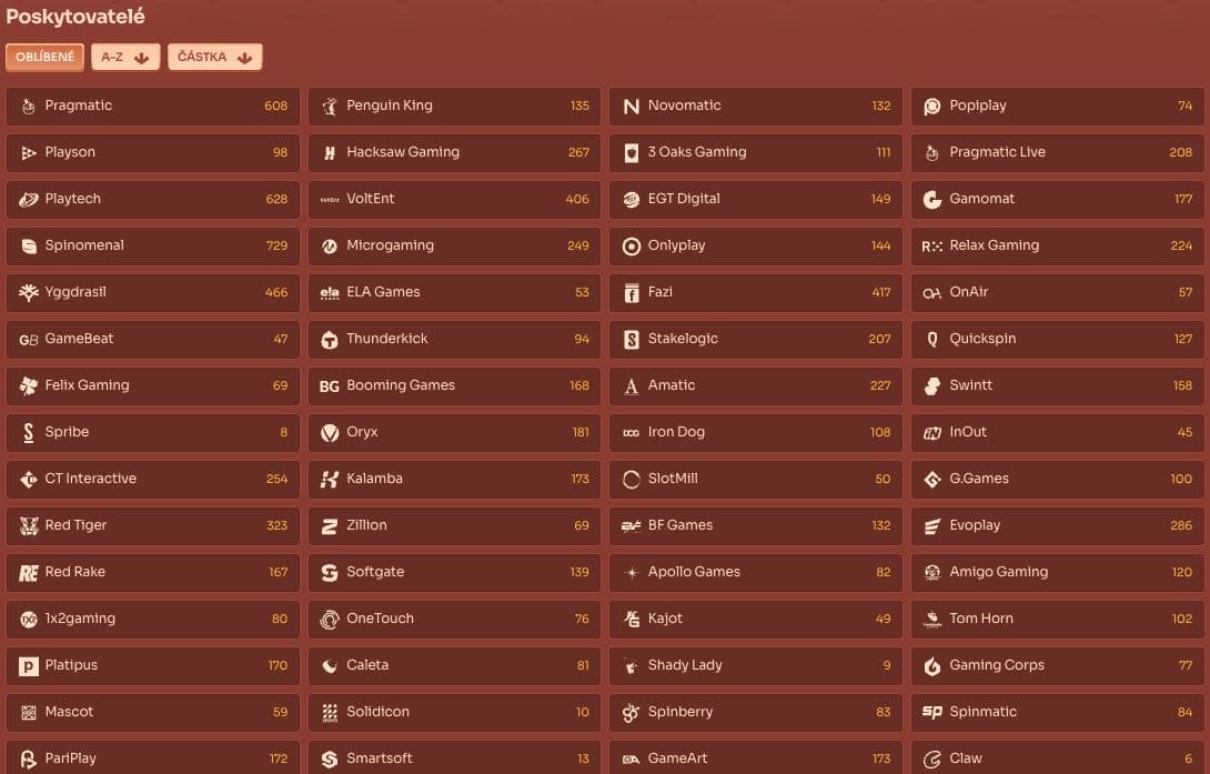 Vývojáři casino her