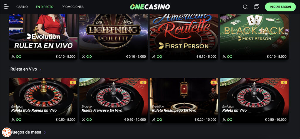 onecasino casino en vivo