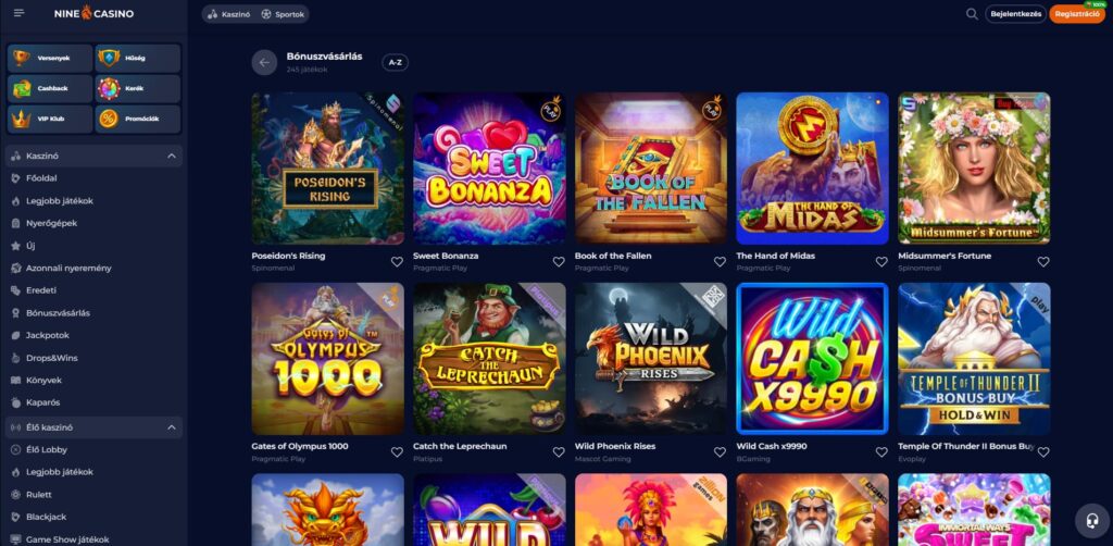 ninecasino jatekok