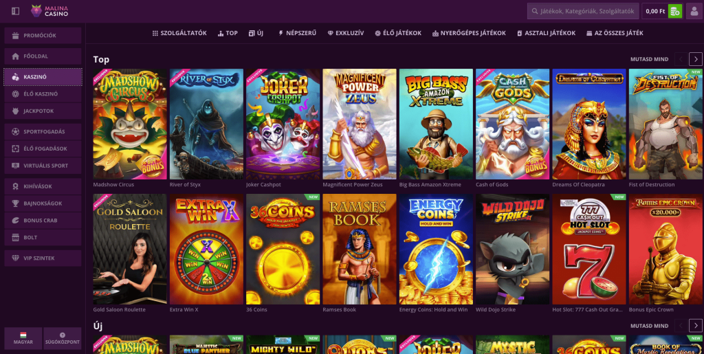 Malina Casino Nyerőgépek