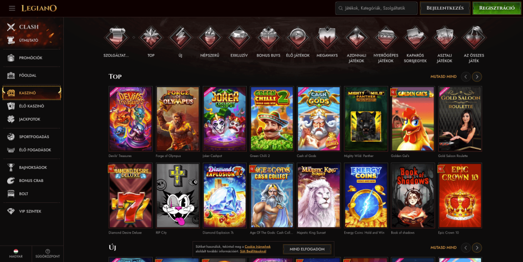 Legiano Casino Nyerőgépek