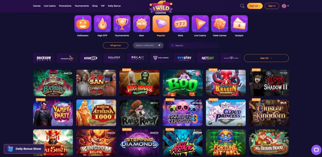 iWild Casino nyerőgépek