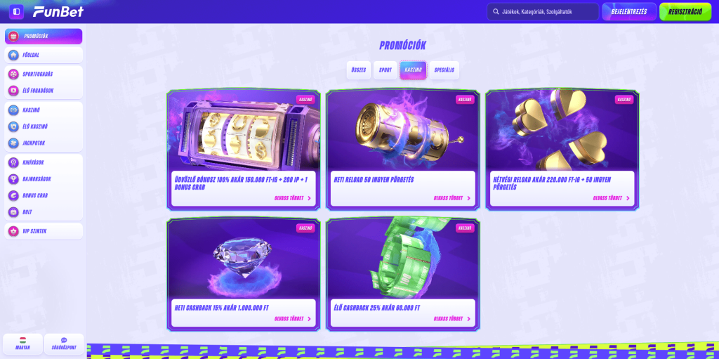 Funbet Casino bónuszok