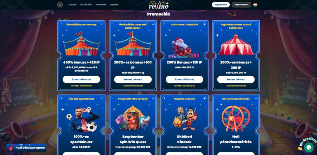Rollino Casino bónuszok