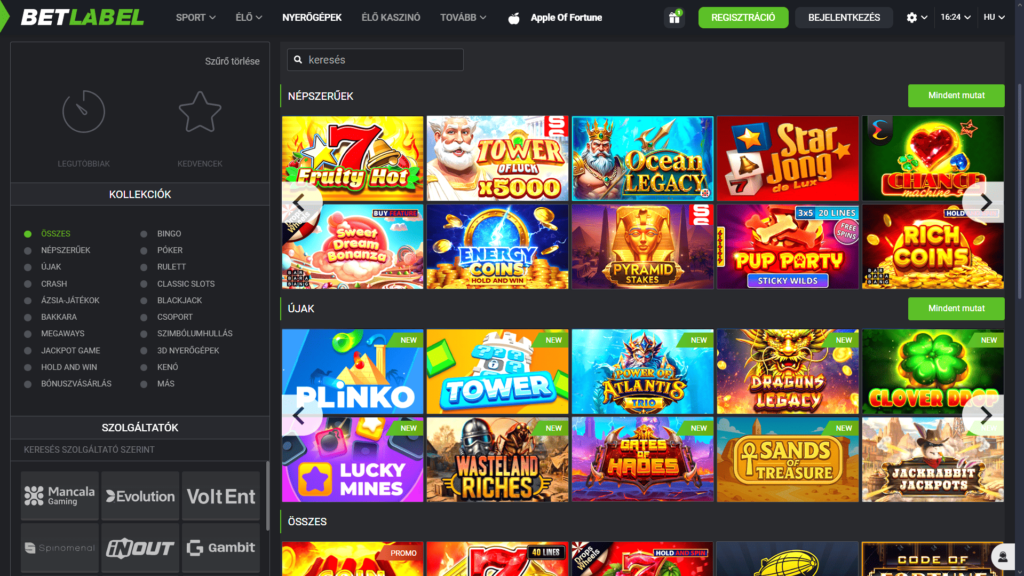 BetLabel Casino nyerőgépek