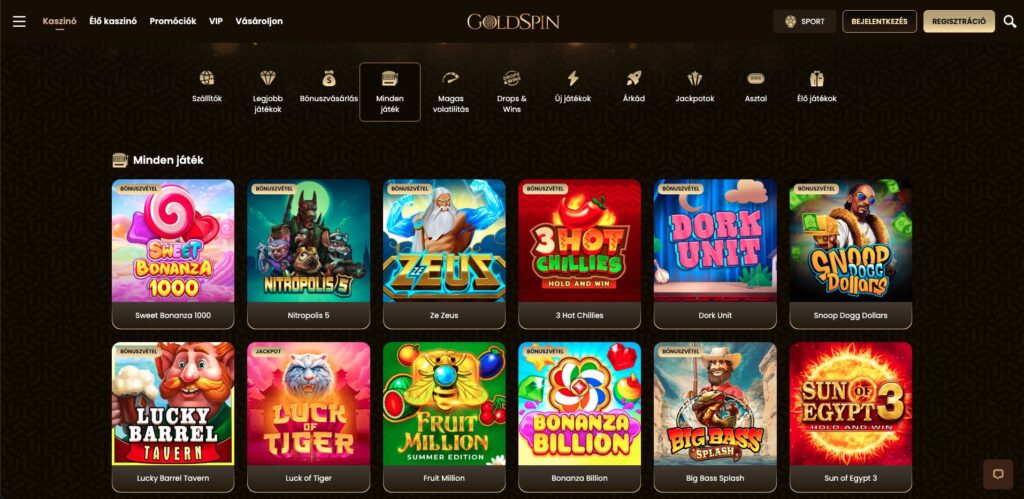 GoldSpin Casino nyerőgépek