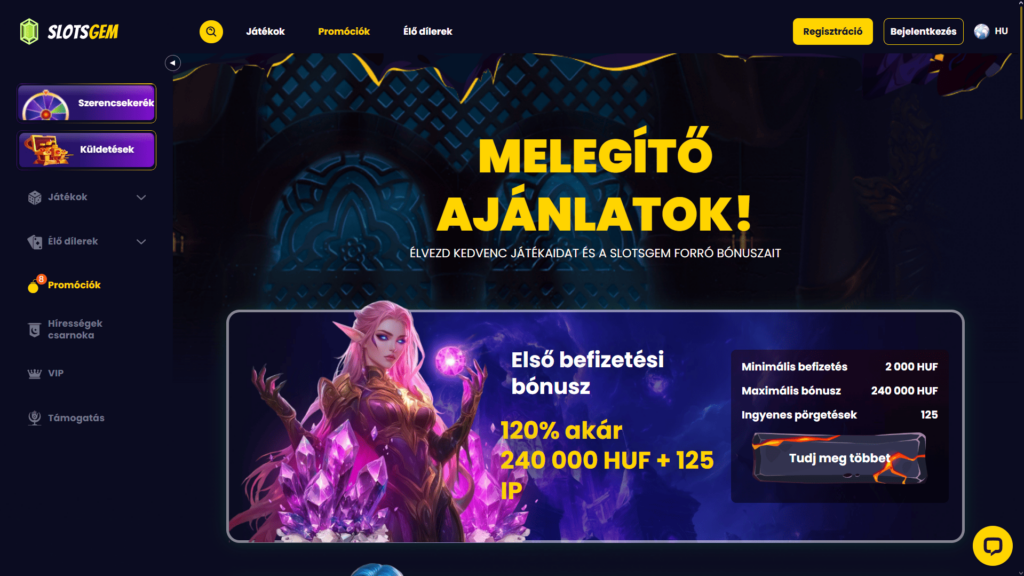SlotsGem Casino bónuszok