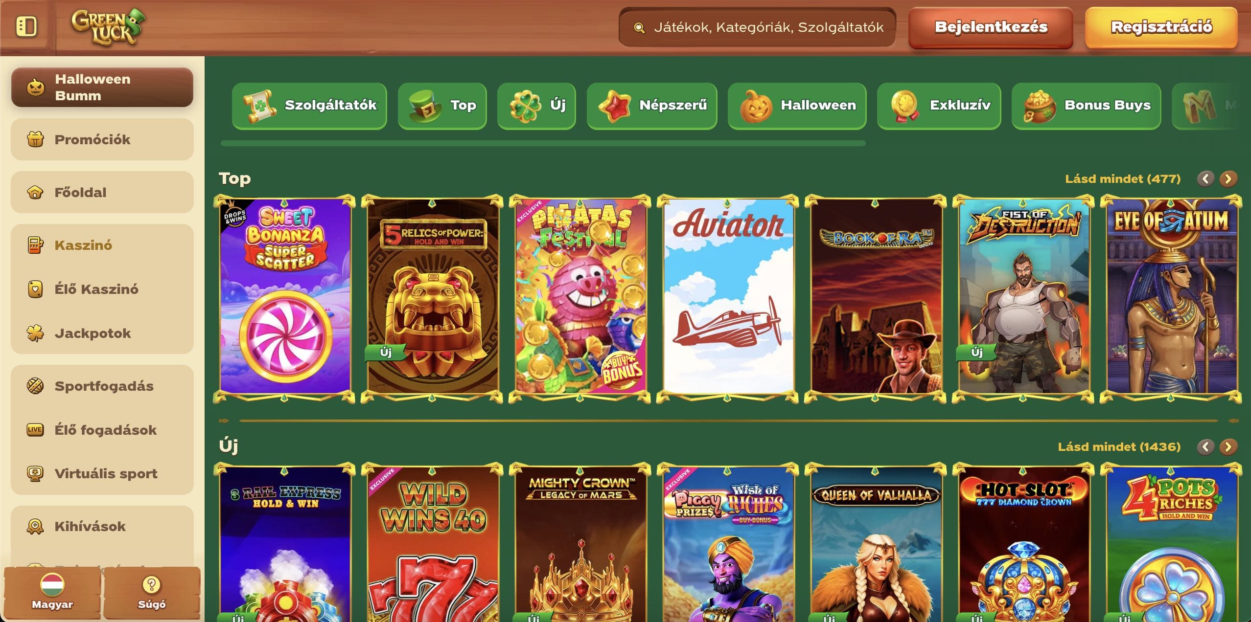GreenLuck Casino nyerőgépek
