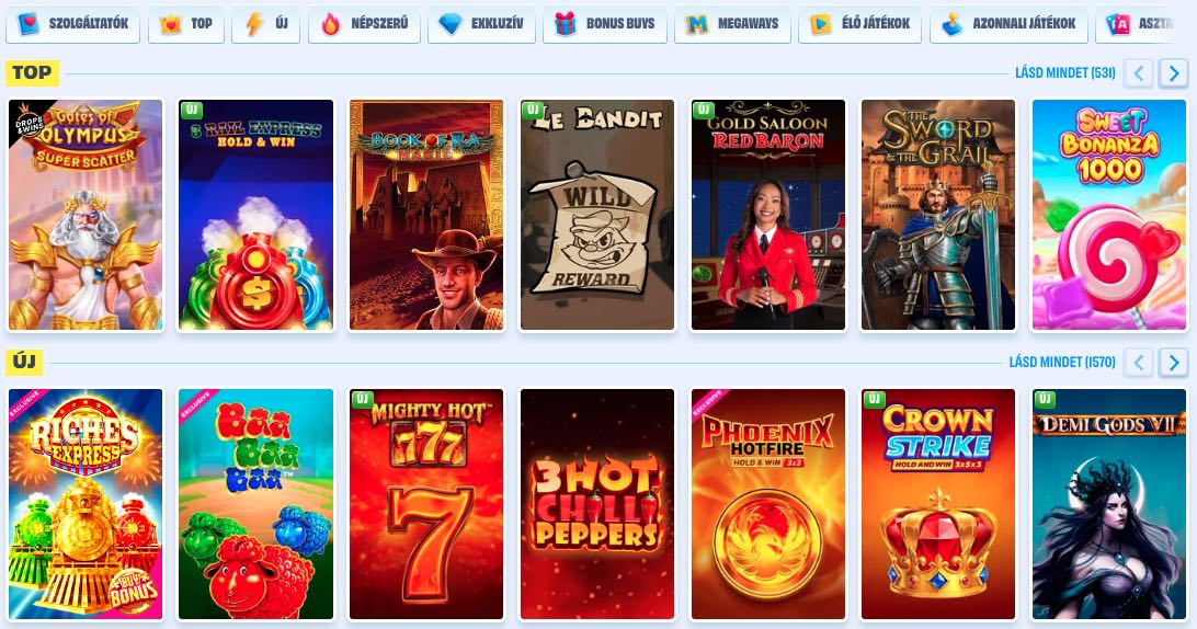 OnlySpins Casino nyerőgépek
