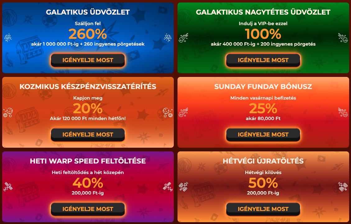 Vegazone Casino bónuszok