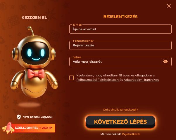 Vegazone Casino regisztráció