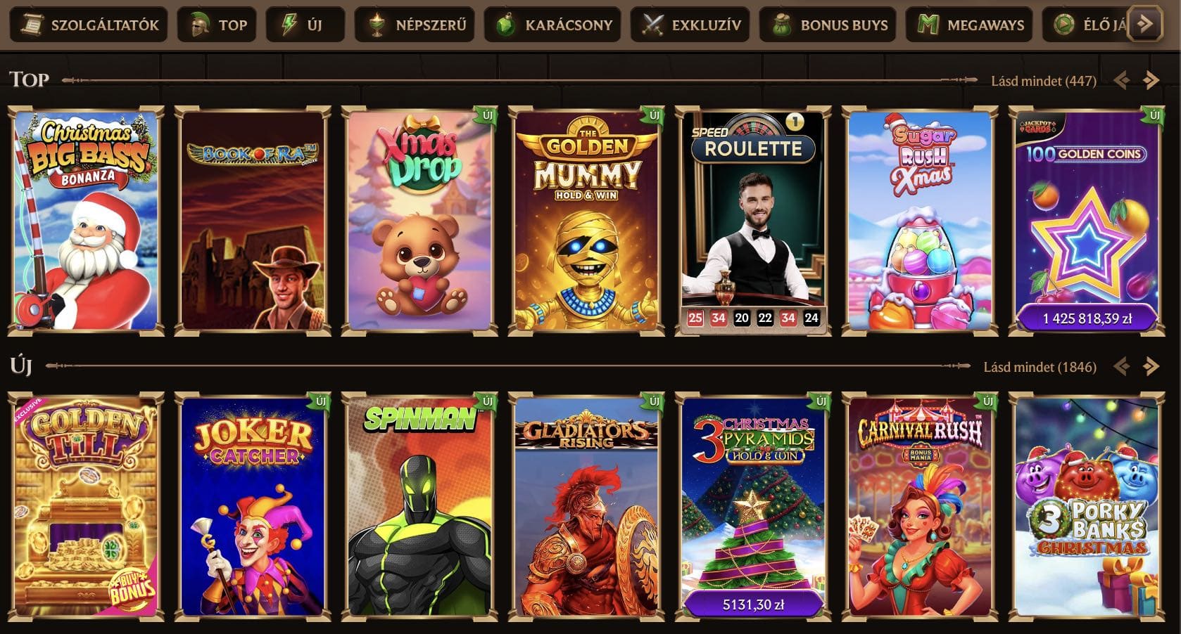 Lanista Casino nyerőgépek