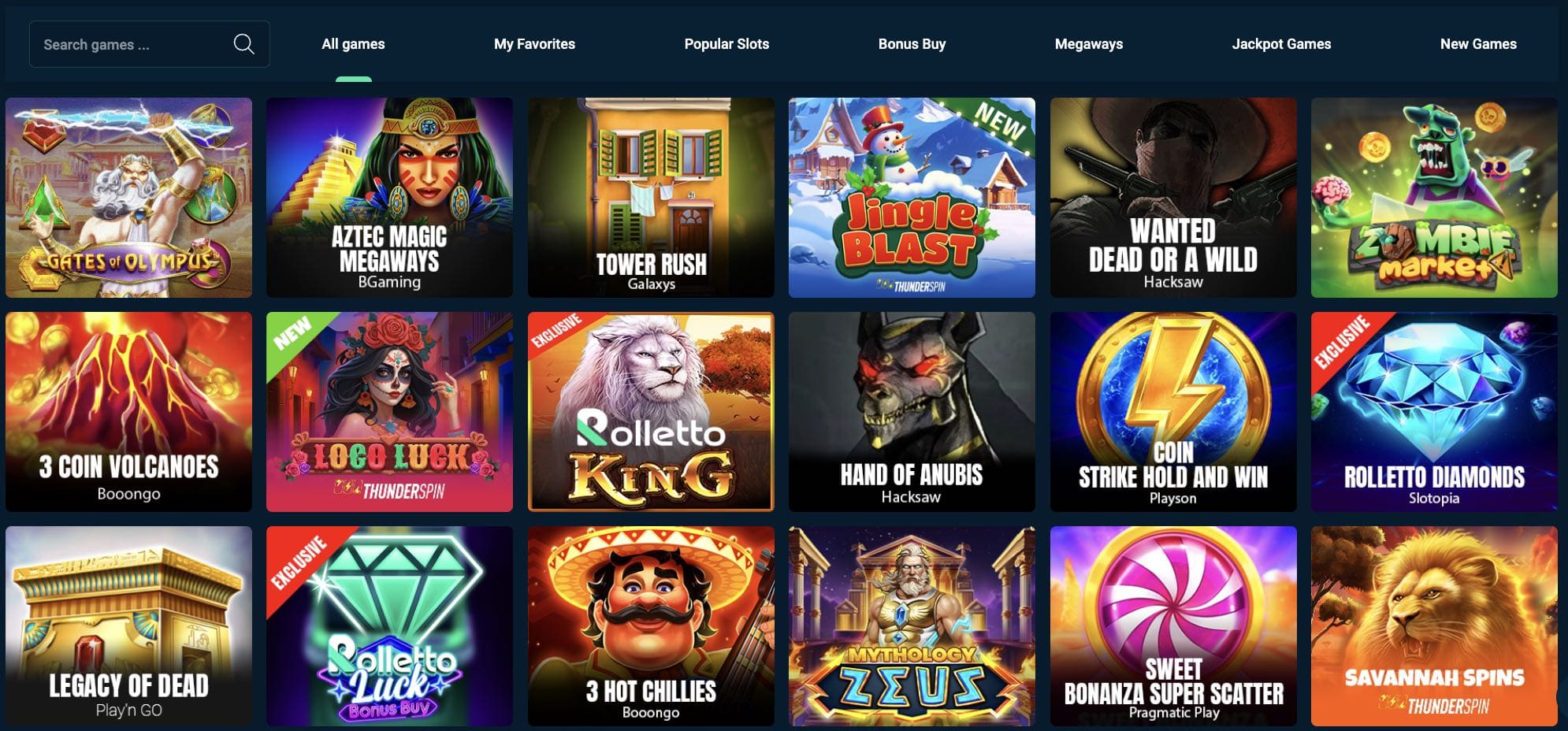 Rolletto Casino nyerőgépek