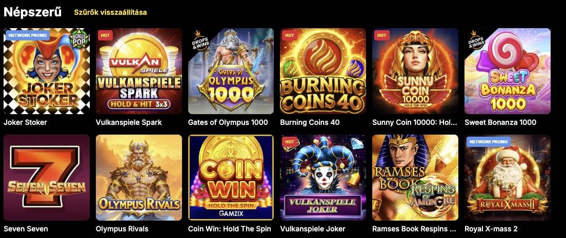 Vulkan Spiele Casino nyerőgépek