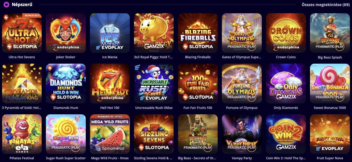 Slotoro casino nyerőgépek